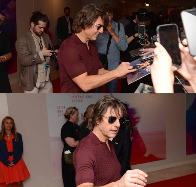 Tom Cruise atende fãs em reunião de <I>Missão Impossível</i> no <i>Festival de Cannes</i>