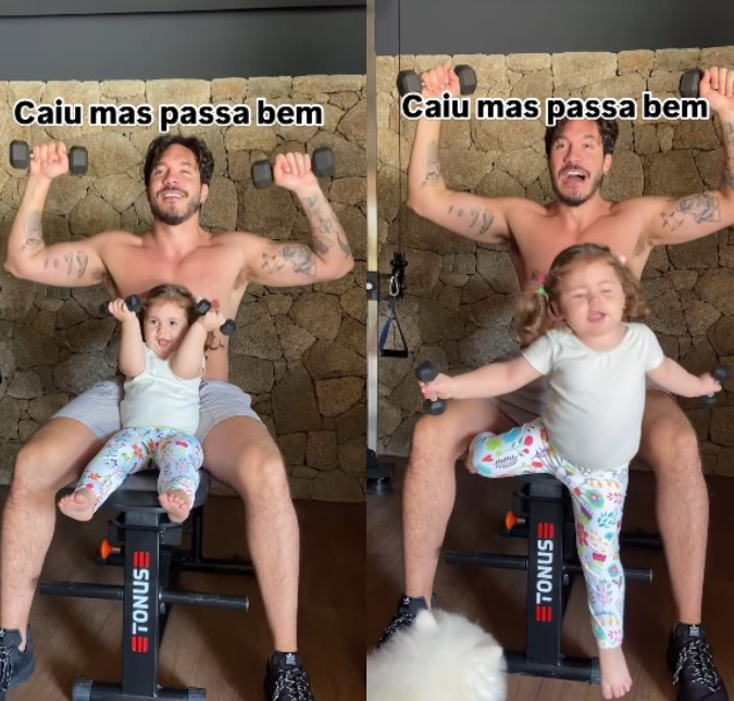 Eliezer compartilha tombo da filha e vídeo viraliza: <i>Caiu, mas passa bem</i>. Assista