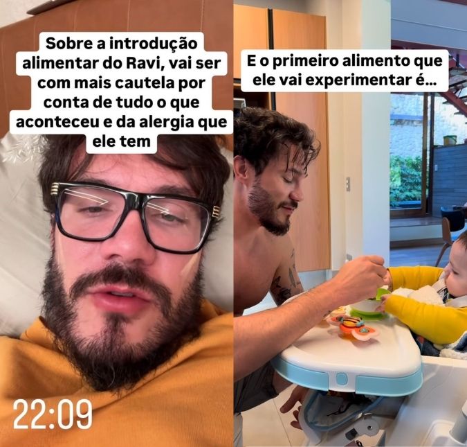 Eliezer inicia introdução alimentar de Ravi após diagnóstico de APLV: -<i>Mais cuidado e cautela</i>