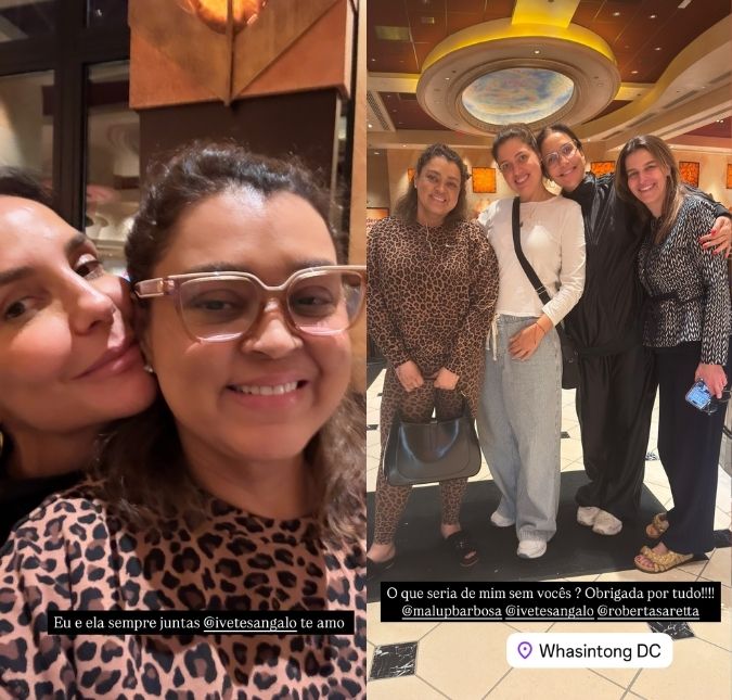 Preta Gil curte companhia de Ivete Sangalo e mais amigas nos Estados Unidos: <i>O que seria de mim sem vocês?</i>