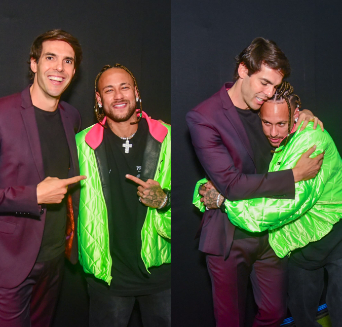 Neymar Jr. exibe novo visual e posa ao lado de Kaká na final da <i>Kings League</i>