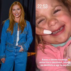 Virginia Fonseca mostra susto com Maria Flor: - <i>Bateu o dente na mesa</i>