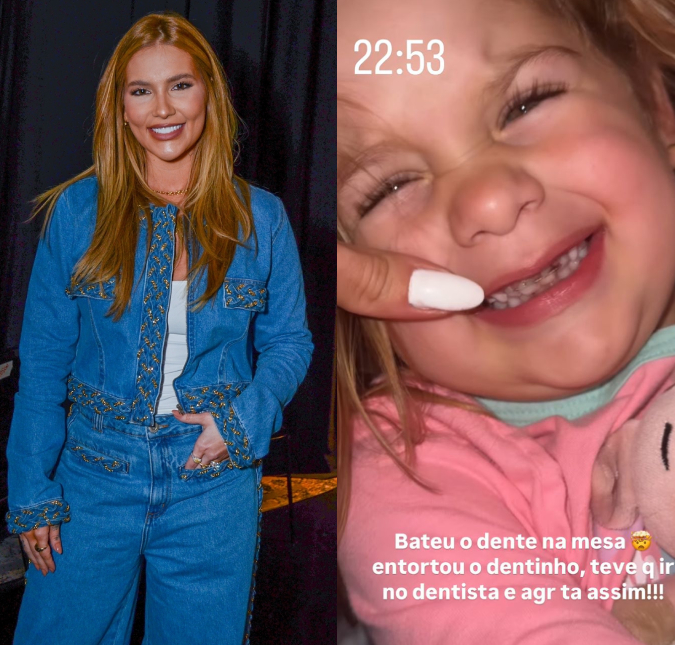 Virginia Fonseca mostra susto com Maria Flor: - <i>Bateu o dente na mesa</i>