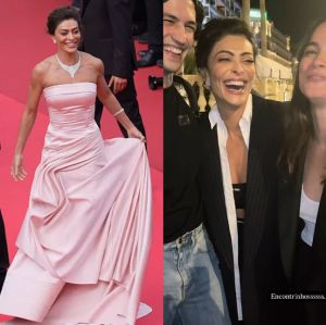 Juliana Paes se encontra com Gabriel Leone e Alice Braga após chamar atenção no tapete vermelho do <I>Festival de Cannes</i>