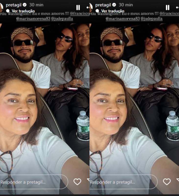 Preta Gil posa ao lado do filho nos Estados Unidos. Saiba quem já foi ver a cantora ou falou sobre o tratamento dela no exterior