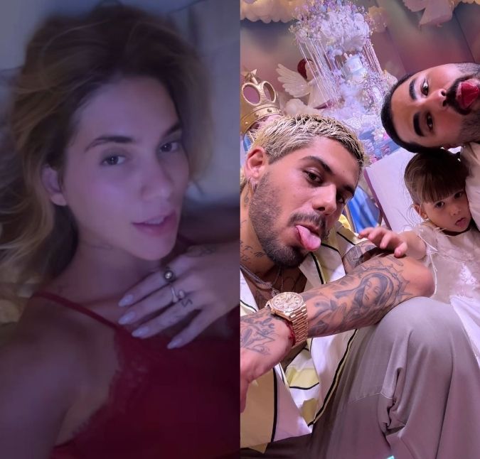 Virginia Fonseca finaliza festa de Maria Alice sem voz e Zé Felipe posa com Lucas Guedes
