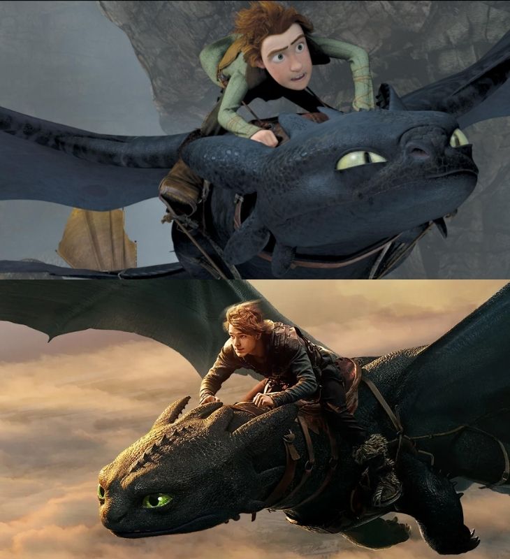 Compare os personagens de <i>Como Treinar o Seu Dragão</i> no <i>live-action</i> e na animação