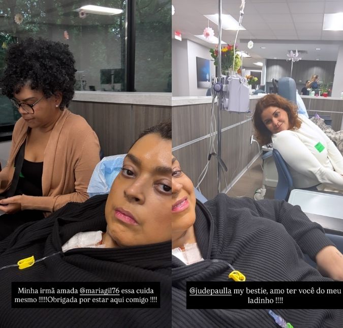 Em tratamento contra o câncer, Preta Gil agradece companhia da irmã e da amiga: <i>Obrigada por estar aqui comigo</i>