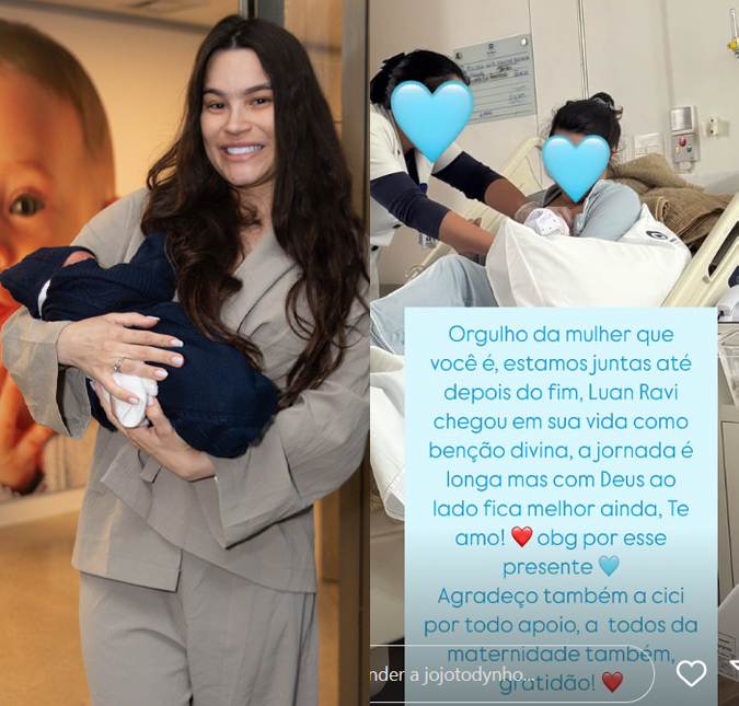 Raissa Barbosa recebe carinho de Jojo Todynho após nascimento do filho, Luan Ravi