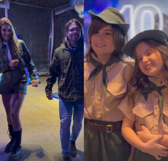 Hudson comemora aniversário dos filhos com tema de acampamento