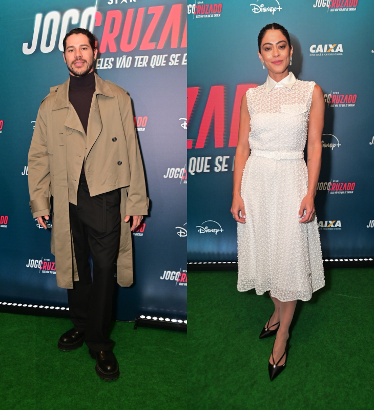 José Loreto e Carol Castro se reúnem com elenco de <i>Jogo Cruzado</i> em lançamento da nova série; veja