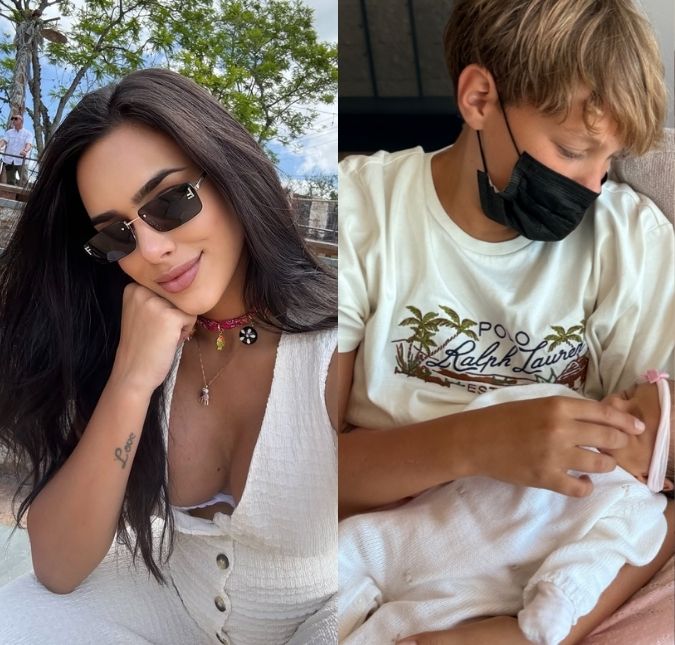 Bruna Biancardi encanta <i>web</i> ao exibir registro de Davi Lucca com a irmã caçula, Mel