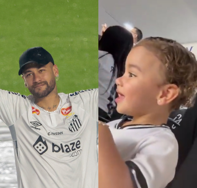 Neymar posta clique ao lado de filhos após vitória do <i>Santos FC</i>; e Mavie surge fofíssima torcendo para o pai!