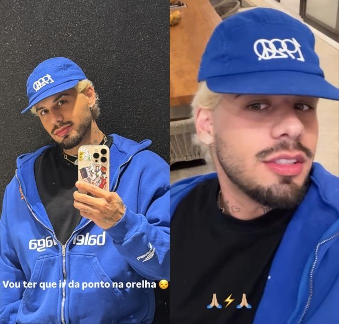 Zé Felipe tranquiliza seguidores após precisar levar pontos na orelha: <i>Deu tudo certo</i>