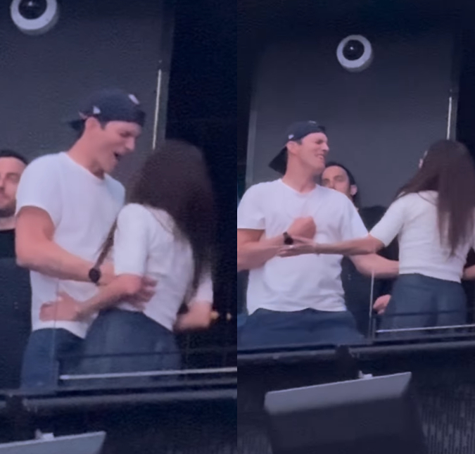 Meta de casal! Ashton Kutcher e Mila Kunis protagonizam momento fofo em <I>show</i> de <I>Backstreet Boys</i>; assista!