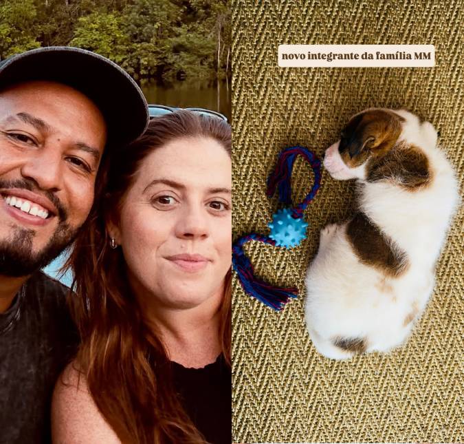 Tati Machado adota cachorrinho com marido: <I>Novo integrante da família</i>
