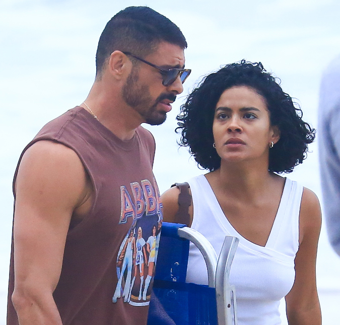 Vem discussão por aí! Cauã Reymond e Bella Campos gravam cenas de <i>Vale Tudo</i>