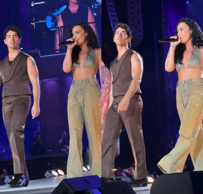 Jonas Brothers recebem Demi Lovato em turnê e cantam <i>hits</i> de <i>Camp Rock</i>