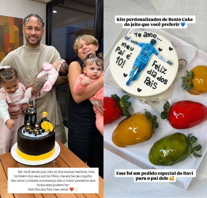 Neymar Jr. curte o Dia dos Pais ao lado de seus quatro filhos e compartilha foto