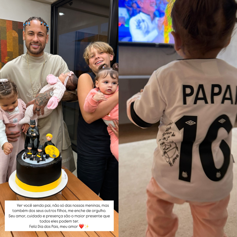 Helena surge com camiseta autografada por Neymar Jr: <I>Pituca, um beijo do papai</i>. Veja os melhores momentos da terceira filha do jogador