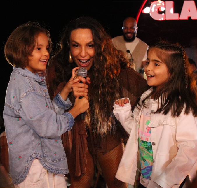 E vai rolar a festa! Filhas de Ivete Sangalo invadem palco durante apresentação da mãe no Rio de Janeiro