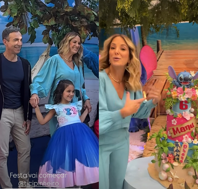 Ticiane Pinheiro e Cesar Tralli celebram seis anos de idade da filha, Manu, com festa luxuosa