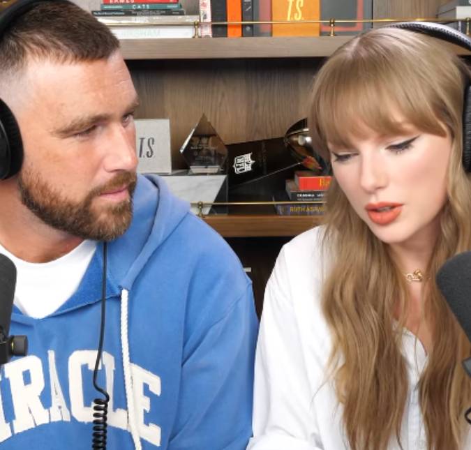 Novo álbum, primeiro <I>date</i> com Travis Kelce, vida fora dos palcos... Veja os melhores momentos de Taylor Swift no <I>podcast New Heights</I>