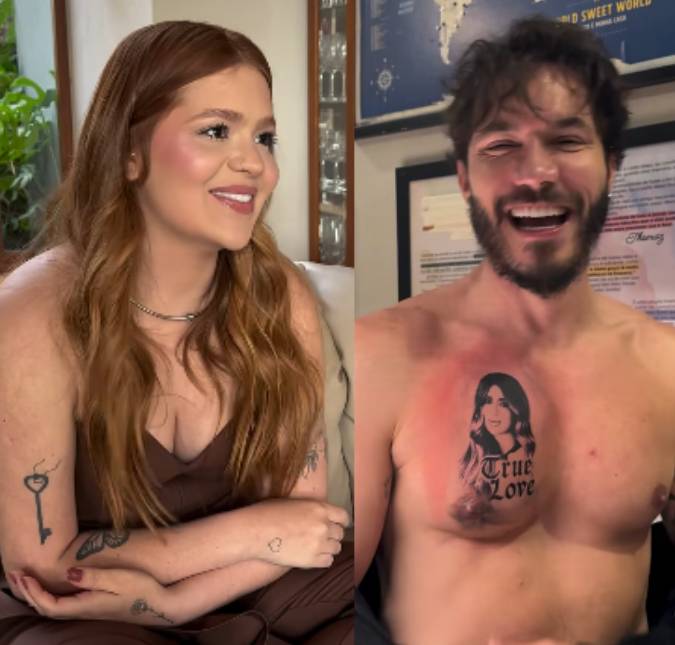 No aniversário de namoro, Eliezer faz pegadinha com Viih Tube e exibe tatuagem <i>fake</i>