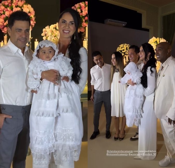 Graciele Lacerda e Zezé Di Camargo batizam a filha com direito a apresentação ao vivo da madrinha Wanessa Camargo