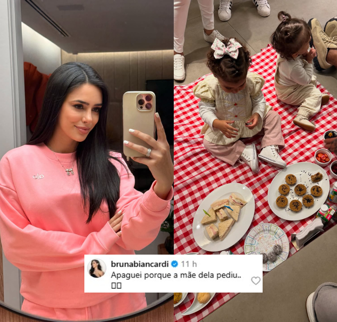 Bruna Biancardi explica motivo de ter apagado foto de Helena com Mavie: <i>A mãe dela pediu</i>
