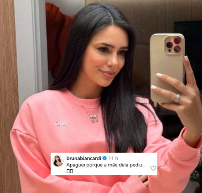 Bruna Biancardi explica motivo de ter apagado foto de Helena com Mavie: <i>A mãe dela pediu</i>
