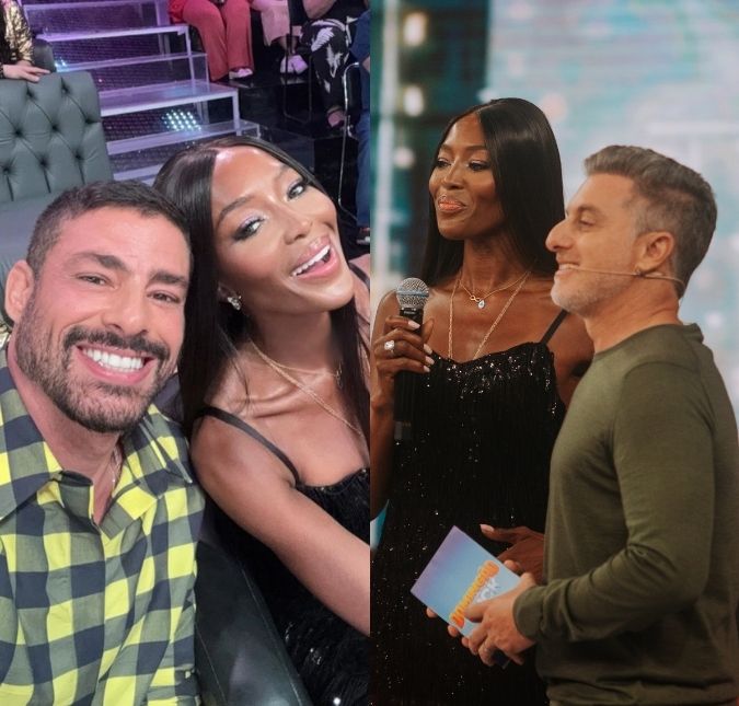 No <i>Domingão com Huck</i>, Naomi Campbell revela que estudou com Cauã Reymond: <i>- Ele era muito esforçado</i>