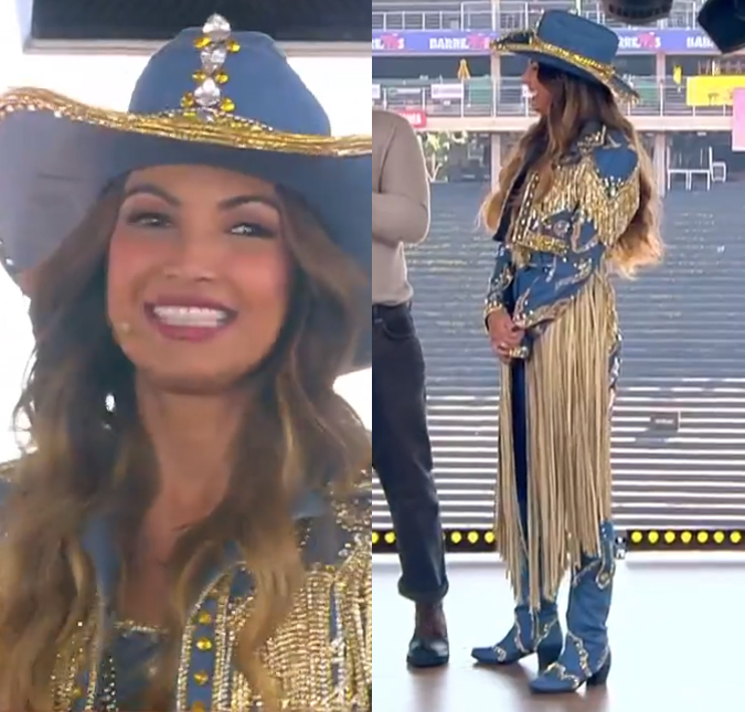 Patrícia Poeta chama atenção ao escolher <i>look</i> para comandar programa de Barretos