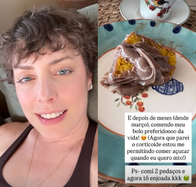 Fabiana Justus volta a comer açúcar após cinco meses: <i>Agora que parei o corticoide</i>