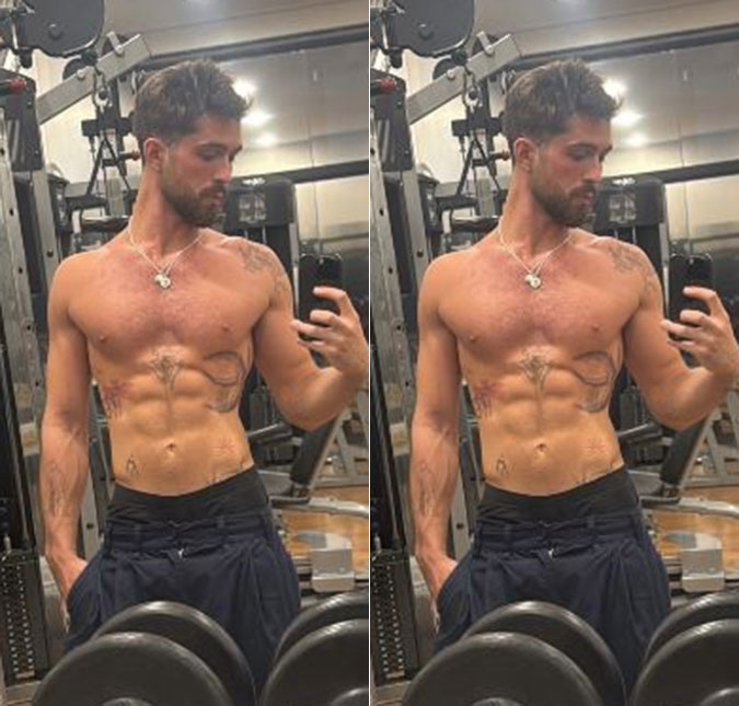 João Guilherme posa sem camisa e mostra boa forma durante treino