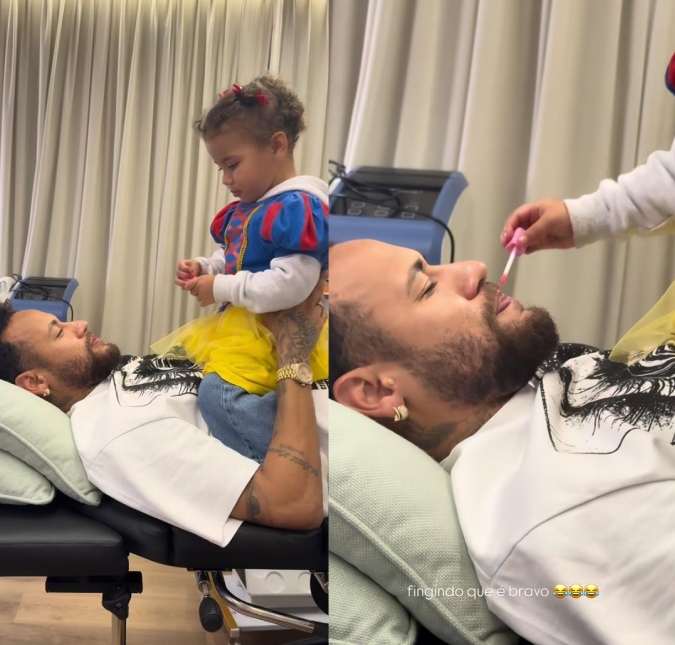 Neymar Jr. é maquiado por Mavie e brinca: <i>Respeita, menina!</i>. Confira os melhores momentos do jogador como pai
