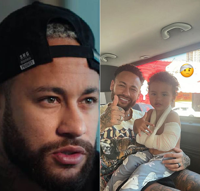 Neymar mostra Mavie com o braço enfaixado: <i>Chorou muito</i>