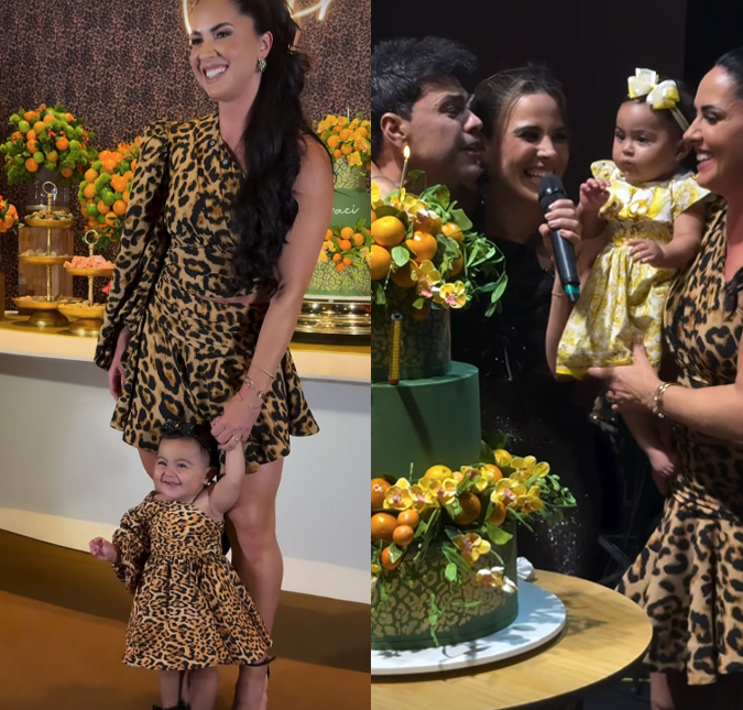 Graciele Lacerda aposta em <I>look</i> combinado com a filha no aniversário de 45 anos de idade