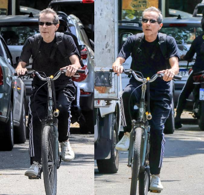 Em meio a tratamento contra o câncer, Tony Bellotto é visto andando de bicicleta