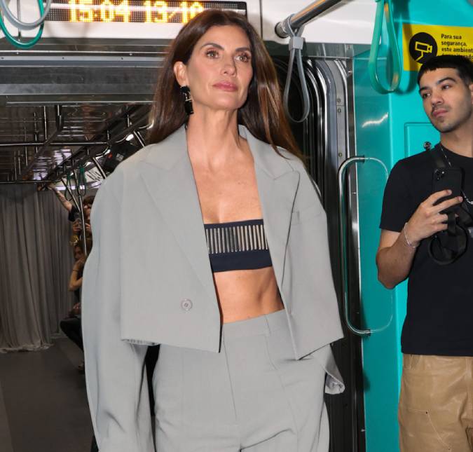 Entre vagões do metrô, Isabella Fiorentino brilha em desfile da <i>SPFW</i>; confira os famosos que estiveram lá