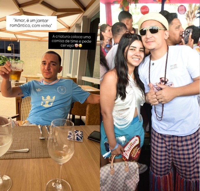 Depois de ficar meses sem beber álcool, João Gomes aparece <i>alegre<i> em jantar com esposa: <i>Está bebinho</i>