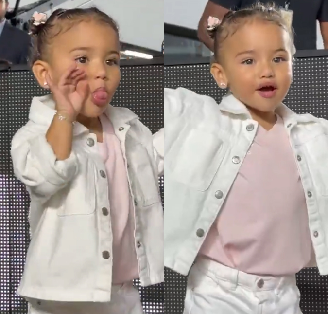 Mavie, filha de Neymar Jr. e Bruna Biancardi, vira atração à parte em jogo do Santos
