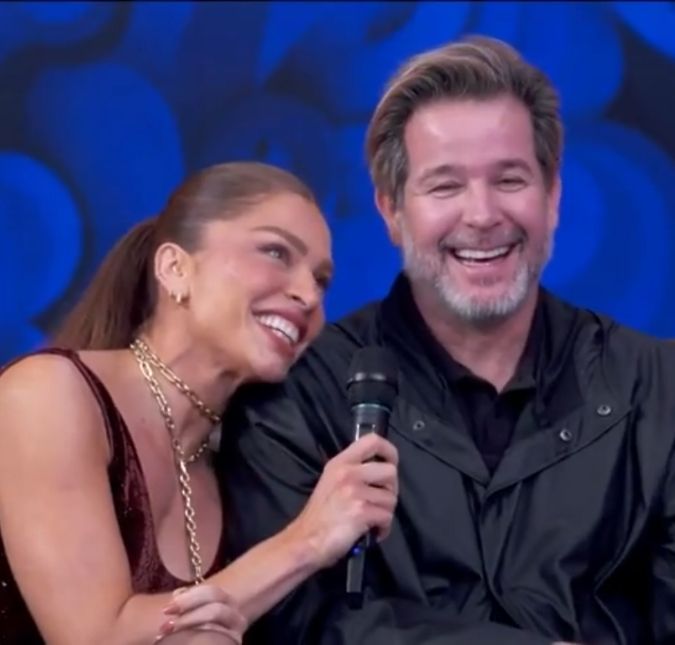 Grazi Massafera reage com bom-humor a comentário de Luciano Huck sobre <i>tradição de casar</i> de Murilo Benício: <i>- Vocês estão me estragando</i>