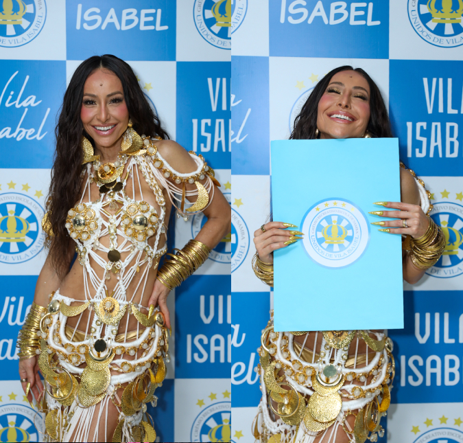 Sabrina Sato recebe o protótipo da fantasia do Carnaval 2026 e fala sobre chances de aumentar a família