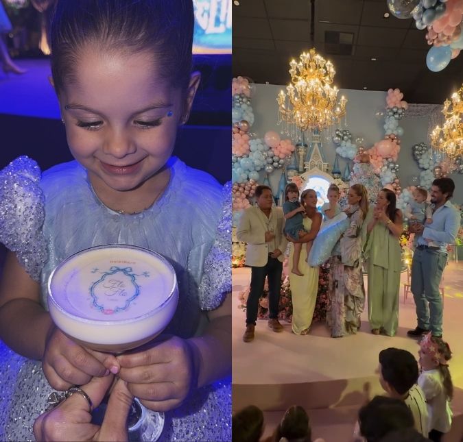 Decoração da Cinderela, Zé Felipe e Virginia Fonseca posando juntos... Veja como foi a festa de aniversário de Maria Flor