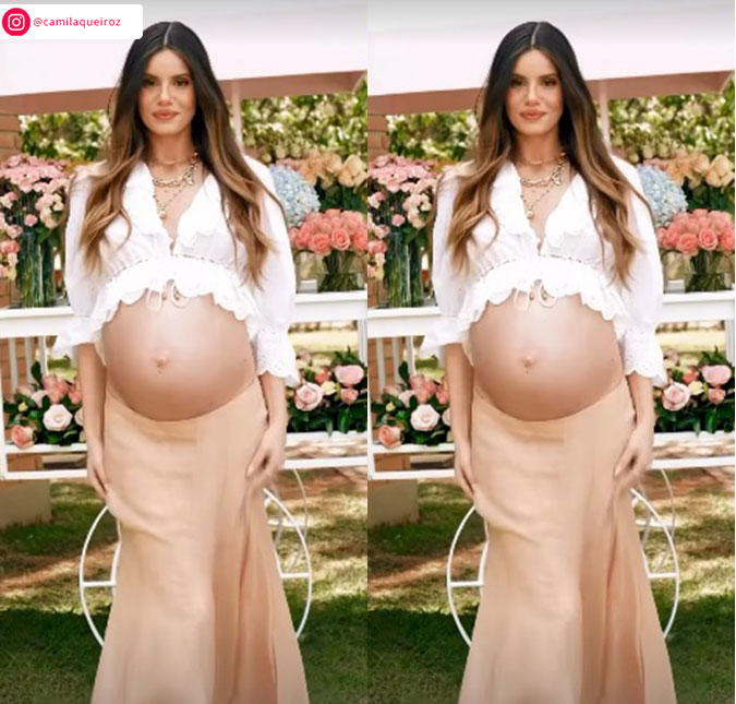 Camila Queiroz mostra detalhes de seu Chá de Bebê