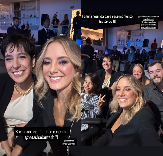 Ticiane Pinheiro mostra bastidores de despedida de William Bonner e chegada de César Tralli ao JN: <i>Orgulho</i>