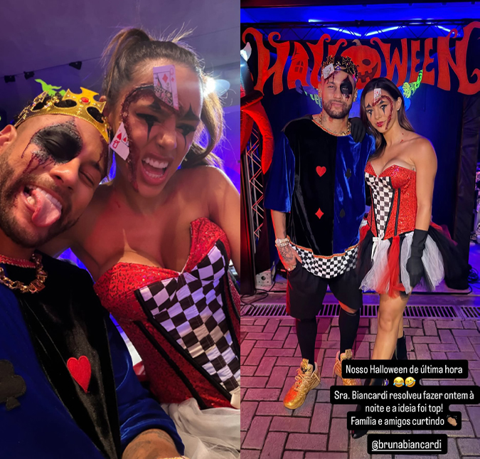 Neymar Jr. e Bruna Biancardi curtem festa de <i>Halloween</i> e combinam fantasias. Confira os melhores momentos entre eles