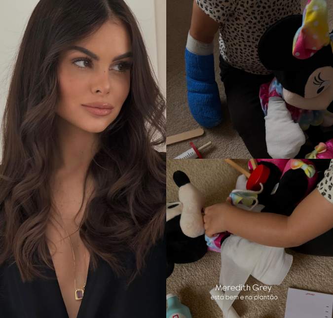 Após cirurgia no dedo, Helena surge brincando e Amanda Kimbelly tranquiliza fãs: <i>Está bem</i>