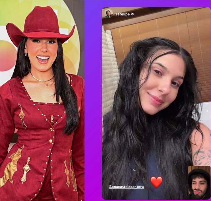 Ana Castela compartilha registro de videochamada com Zé Felipe. Confira os melhores momentos dos cantores desde que eles assumiram a relação